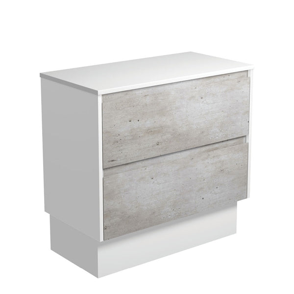 Amato Industrial 900 Cabinet on Kickboard, Satin White Panels