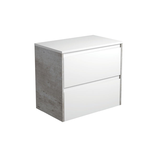 Amato Satin White 750 Wall-Hung Cabinet, Industrial Panels