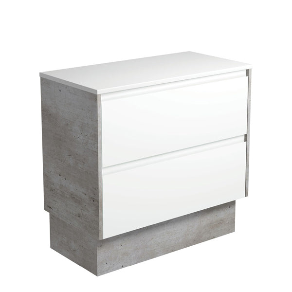 Amato Satin White 900 Cabinet on Kickboard, Industrial Panels
