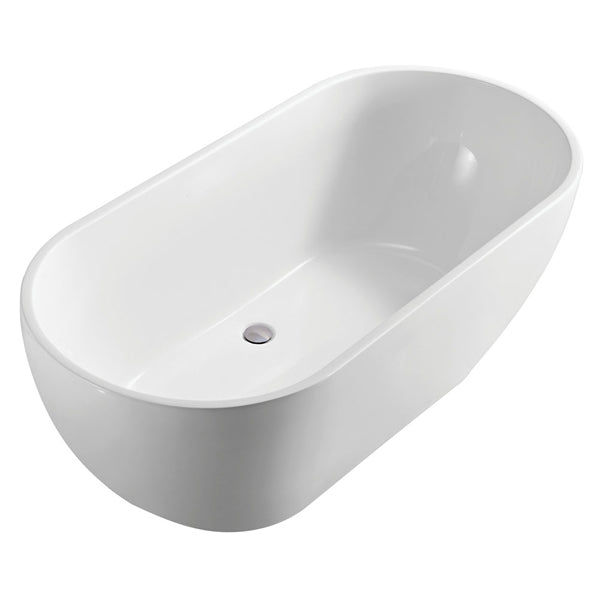 Koko Gloss White Freestanding Acrylic Bath, 1680mm