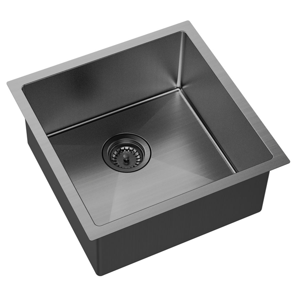 Hana 32L Single Kitchen Sink, PVD Carbon Metal