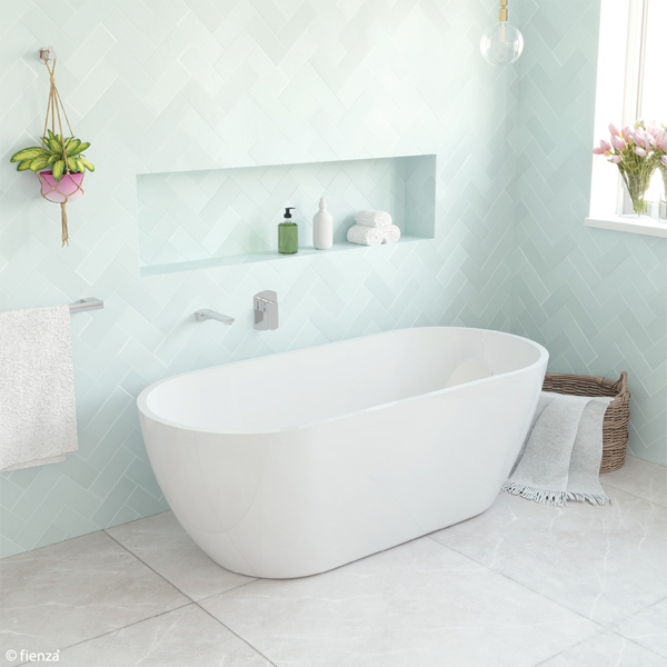 Koko 1680 Matte White Freestanding Acrylic Bath