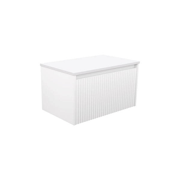 Alina Fluted Satin White 750 Wall-Hung Cabinet