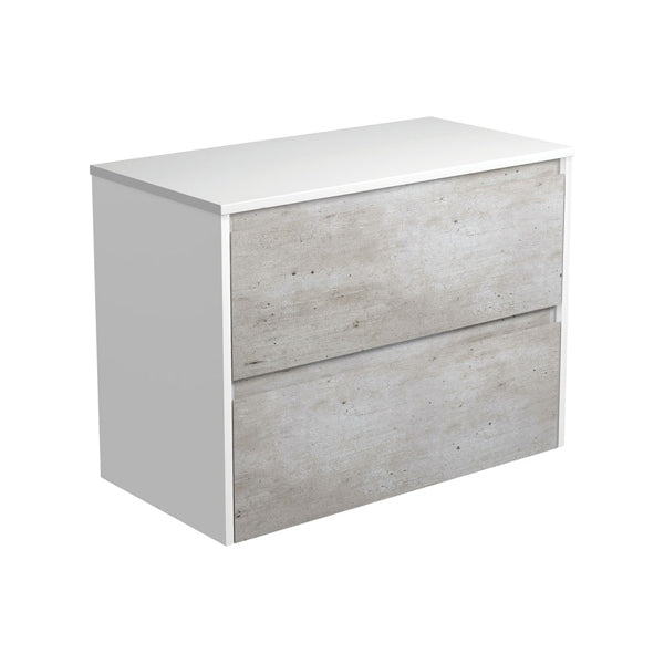 Amato Industrial 900 Wall-Hung Cabinet, Satin White Panels