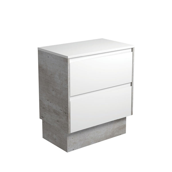 Amato Satin White 750 Cabinet on Kickboard, Industrial Panels