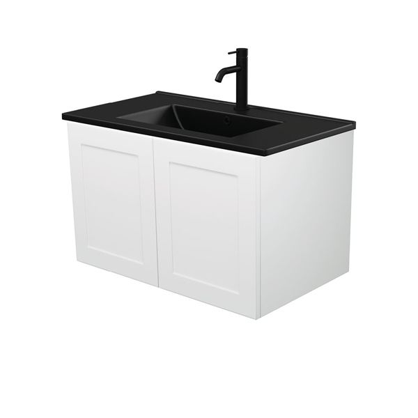 Dolce Matte Black Mila 750 Wall-Hung Vanity, Right Drawer