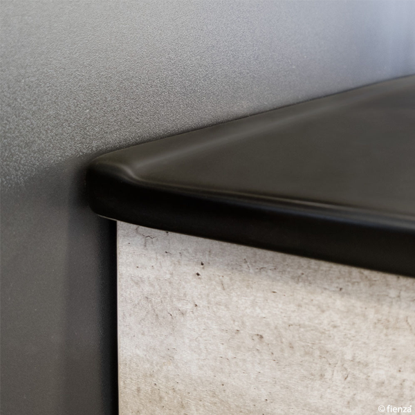 Dolce Matte Black Amato 750 Industrial Wall-Hung Vanity, Satin Black Panels