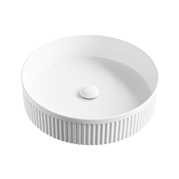 Eleanor Round Above Counter Fluted Basin, Matte White