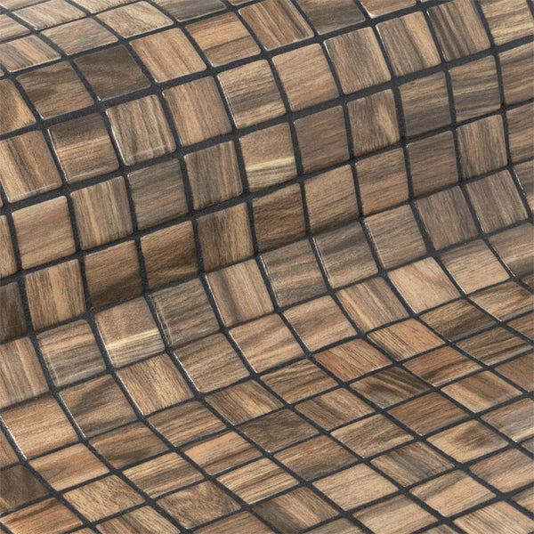 312x495mm Ezarri Pool Mosaic - Zen Stone Wood Palisandro 25mm Matt