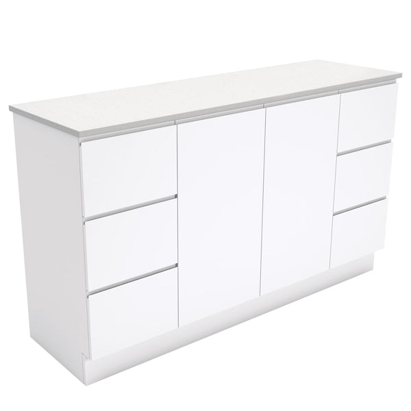 Fingerpull Gloss White 1500 Cabinet on Kickboard