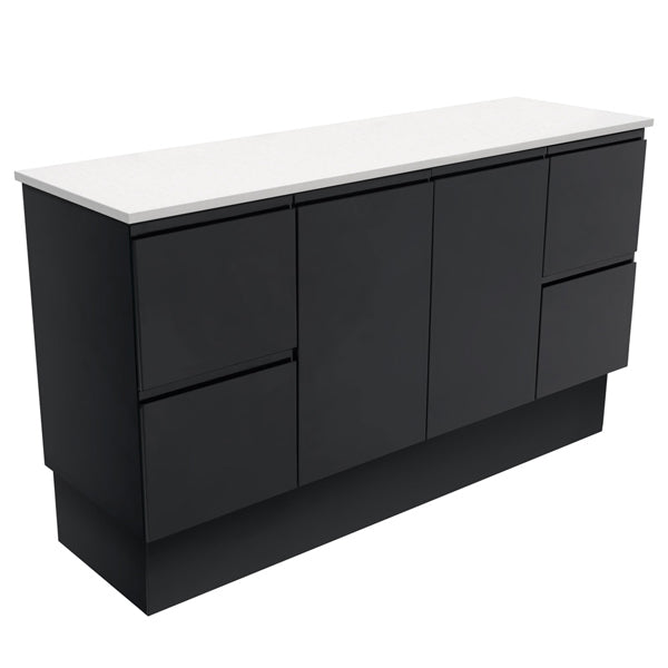 Fingerpull Satin Black 1500 Cabinet on Kickboard