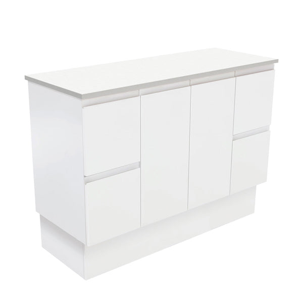 Fingerpull Satin White 1200 Cabinet on Kickboard