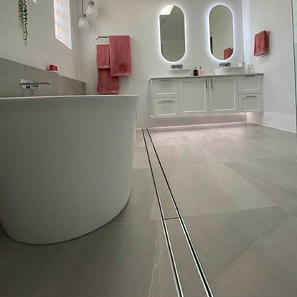 Lauxes 3000x100x21mm Slimline Tile Insert 21 (STI21) Silk Silver