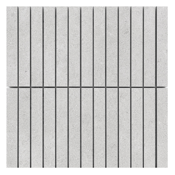 292x284mm Stoneworld - Paradigm Light Grey Finger Mosaic Lappato