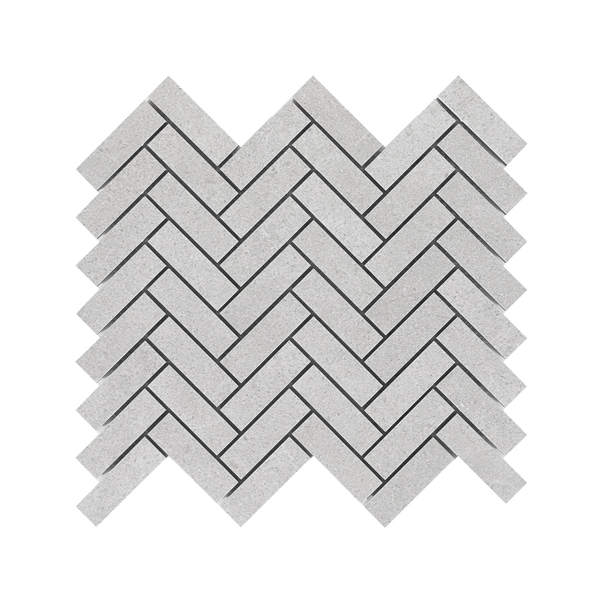 248x295mm Stoneworld - Paradigm Light Grey Herringbone Mosaic Lappato