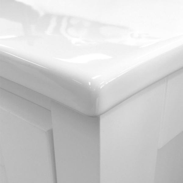 Rotondo Amato 750 Satin White Wall-Hung Vanity, Scandi Oak Panels