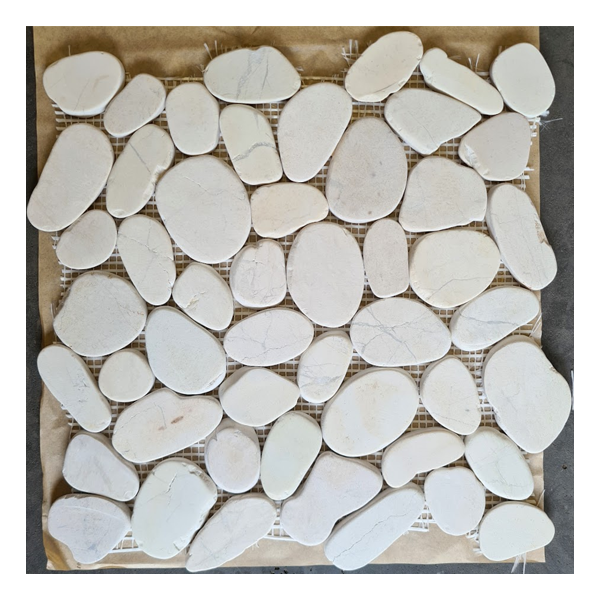 Sliced Ivory Pebble Tiles