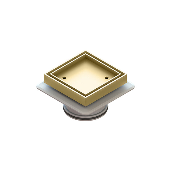 Square Bermuda Lowline Megaflex 100x100mm - 80mm Outlet - 11214.23 Brushed Gold