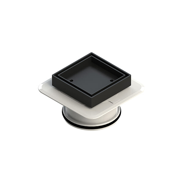 Square Bermuda Megaflex 100x100mm - 100mm Outlet - 11203.05 Black Chrome