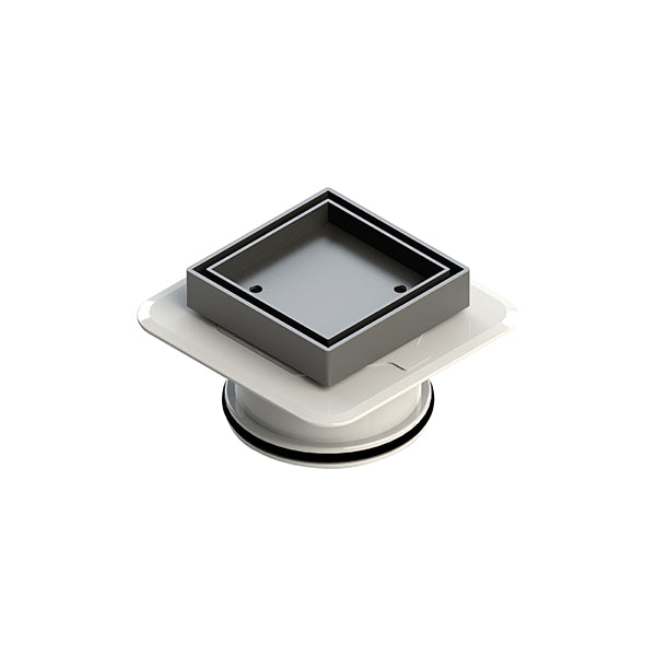 Square Bermuda Megaflex 100x100mm - 100mm Outlet - 11203.21 Brushed Chrome