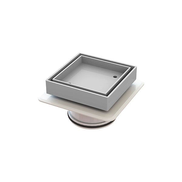 Square Bermuda Megaflex 100x100mm - 80mm Outlet - 11204.02 Satin Chrome