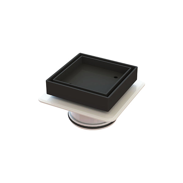 Square Bermuda Megaflex 100x100mm - 80mm Outlet - 11204.05 Black Chrome