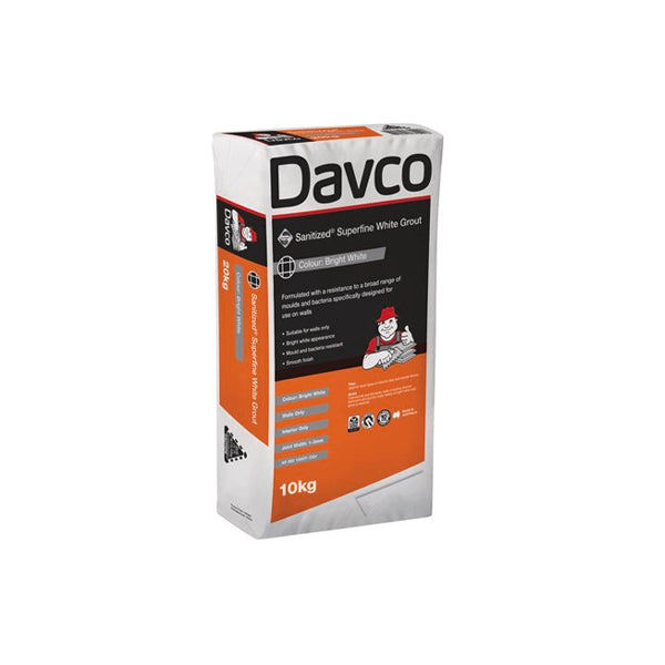 Davco Sanitized Superfine White Grout 10KG