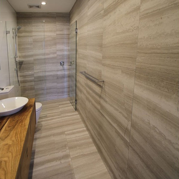 Tilermade - 600x600 Grey Teakwood Serpeggiante Marble Polished