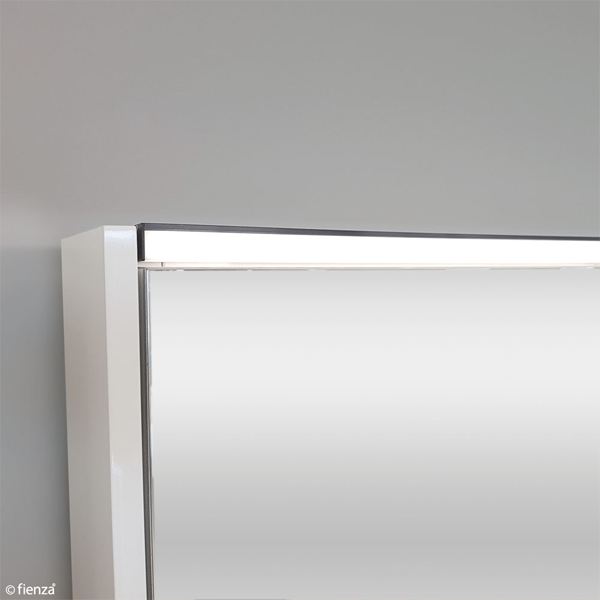 1200 LED Mirror Cabinet with Display Shelf, Satin White