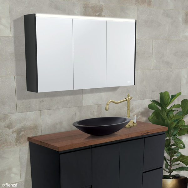 750 LED Mirror Cabinet with Gloss White Side Panels