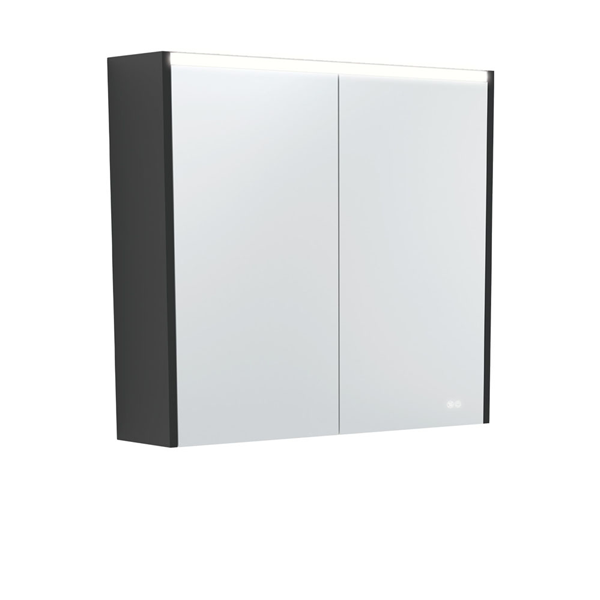 750 LED Mirror Cabinet with Satin Black Side Panels