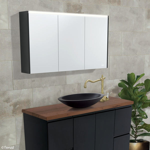 750 LED Mirror Cabinet with Satin Black Side Panels