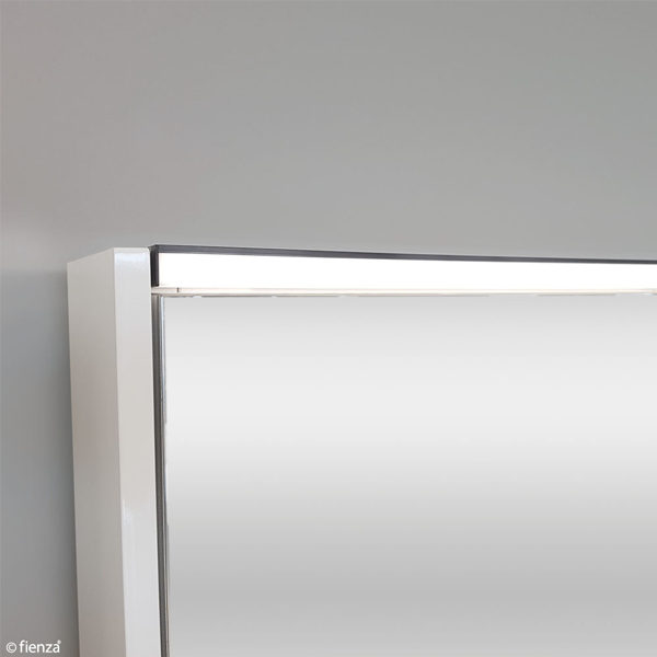 900 LED Mirror Cabinet with Satin White Side Panels