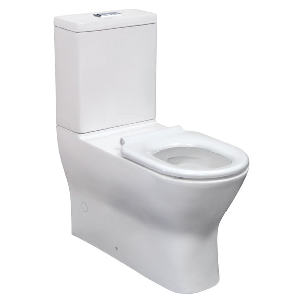 Delta Care Back-to-Wall Toilet Suite, White Seat, Slim Buttons