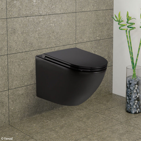 Koko Matte Black Wall-Hung Toilet Suite