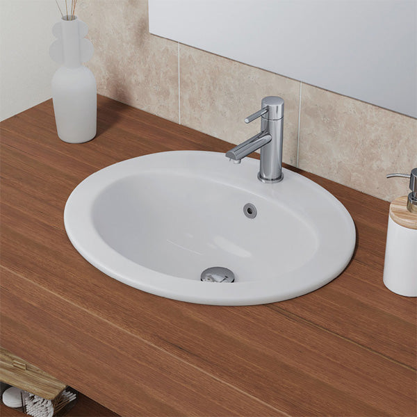 Lacy Fully-Inset Basin, 1 Tap Hole