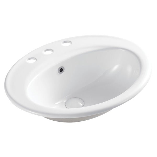 Lacy Fully-Inset Basin, 3 Tap Holes