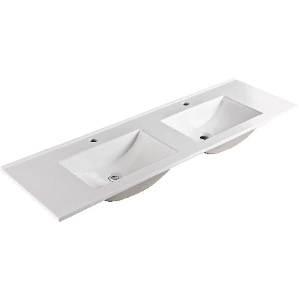 Vanessa 1500 Double Bowl Poly-Marble Basin-Top