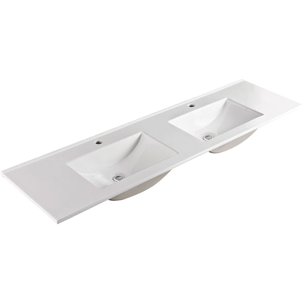 Vanessa 1800 Double Bowl Poly-Marble Basin-Top