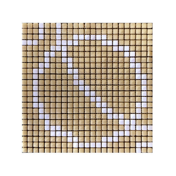 300x300mm Yellow Mosaic Circles Glass Mosaic